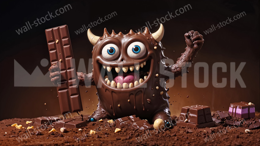Happy chocolate monster