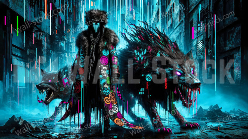 A spooky graffiti punk monster tamer